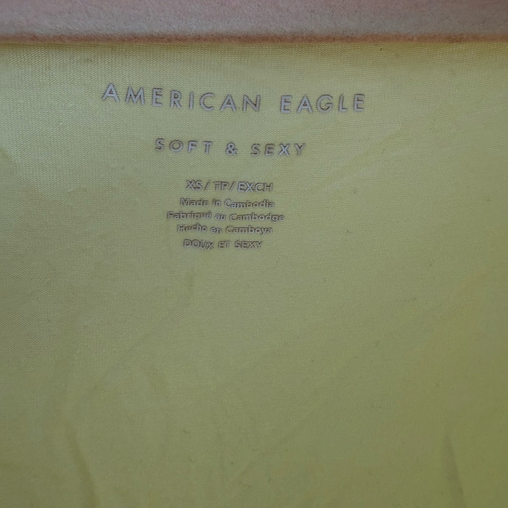 Women's Light Yellow V-Neck Top - Picture 2 of 2